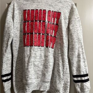 Women’s Gray Kansas City Graphic Sweatshirt Hoodie Polka Dot Large NWOT